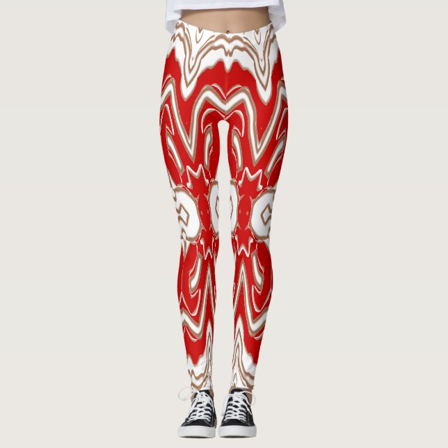 Weihnachts Special Rot weiß "Ratti_Creative_Arts Leggings (Vorderseite)