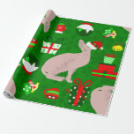 Weihnachts-Sphinx Geschenkpapier<br><div class="desc">Sphinxkatze , Sphinxkatze , Weihnachtskatze, Weihnachtskatze, Katze, Weihnachtssphinx, Weihnachtssphinx, Santa Sphinx, hässliche Weihnachten, Elf, Frischkatze</div>