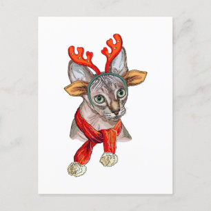 Weihnachts Sphynx Katz T - Shirt Lebensmittelgesch Postkarte
