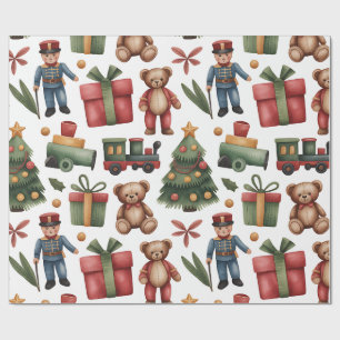 Weihnachts-Spielzeugland & Züge Geschenkpapier für