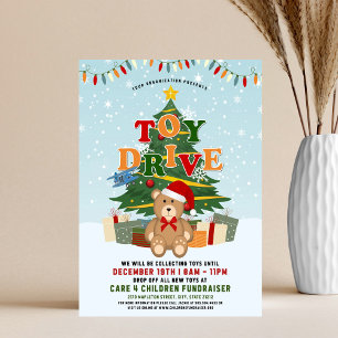Weihnachts-Spielzeugspende-Geschenkbaum & Teddybär Flyer