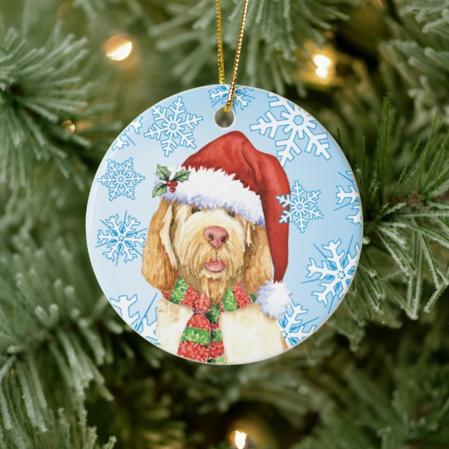 Weihnachts Spinone Italiano Keramik Ornament (Baum)