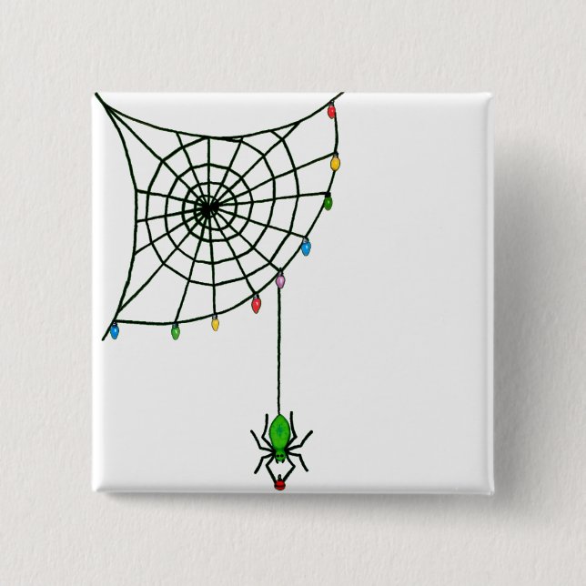 Weihnachts-Spione Web Lights Goth Holiday Button (Vorderseite)