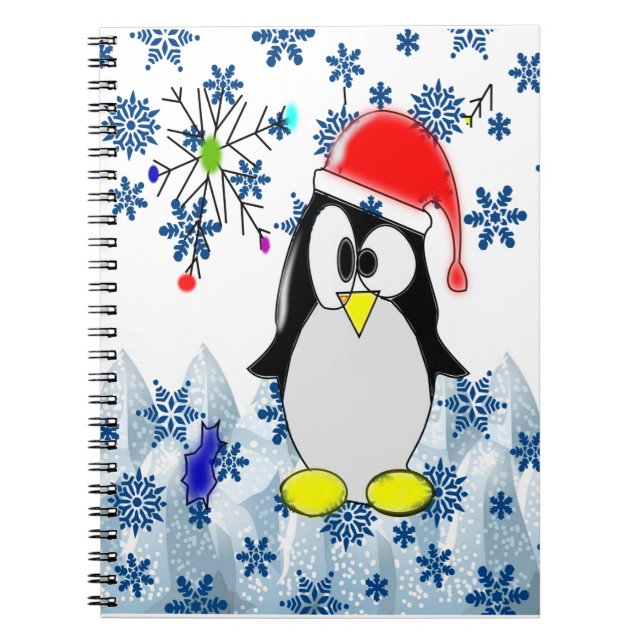 Weihnachts-Spiral-Notebook-Pinguin Notizblock (Vorderseite)