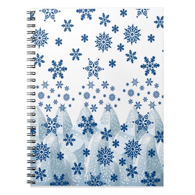 Weihnachts-Spiral-Notebook Snowflake Notizblock (Vorderseite)