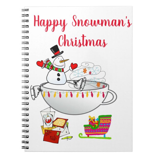 Weihnachts-Spiral Notebook Snowman Notizblock (Vorderseite)