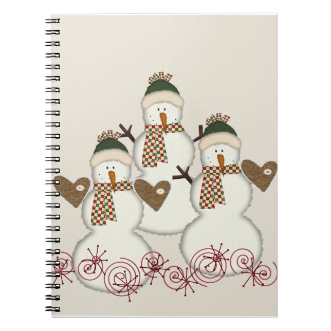 Weihnachts-Spiral Notebook Snowman Notizblock (Vorderseite)