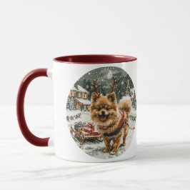 Weihnachts-Spitz Rentier Dog Tasse