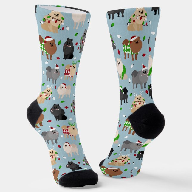 Weihnachts-Spitz Socken (Gewinkelt)