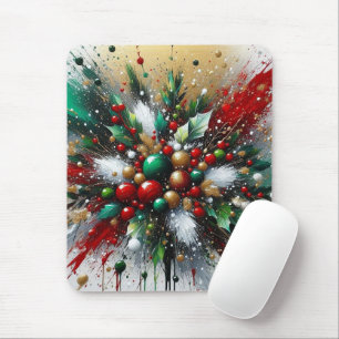 Weihnachts-Splatter / Weiße Explosionen Mousepad