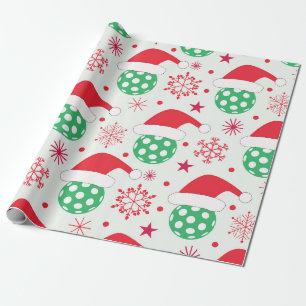 Weihnachts-Sportball mit Santa-Hut Geschenkpapier