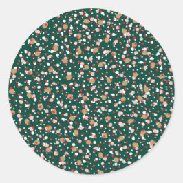 Weihnachts-Sprinkles-Grün-Sticker Runder Aufkleber