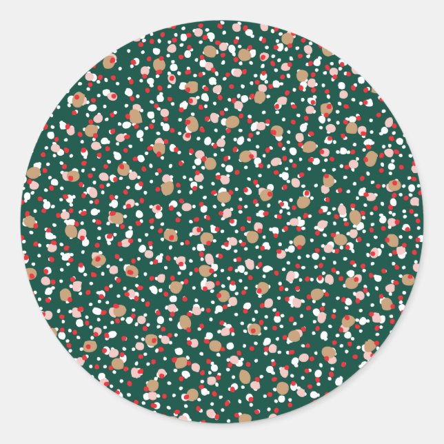 Weihnachts-Sprinkles-Grün-Sticker Runder Aufkleber (Vorderseite)