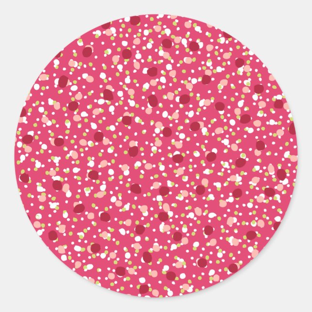 Weihnachts-Sprinkles Hot Pink Aufkleber (Vorderseite)