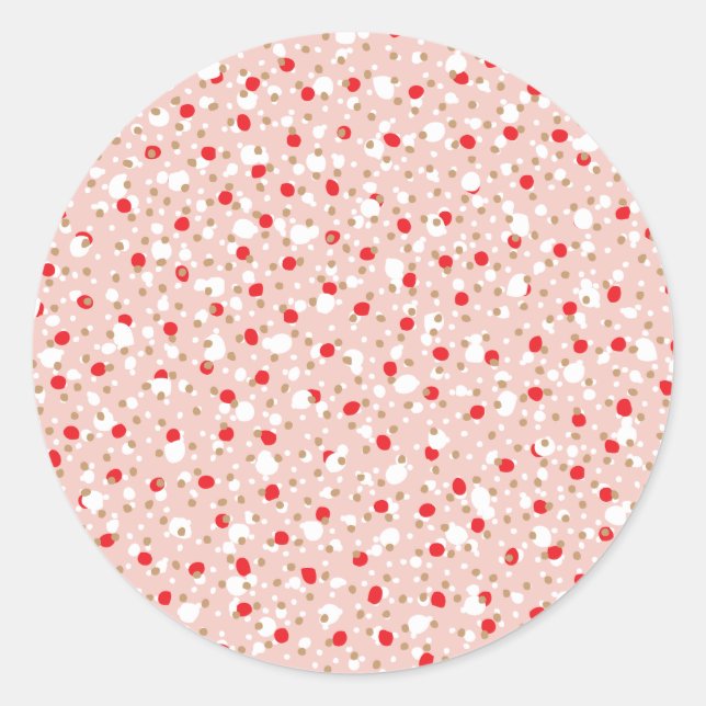 Weihnachts-Sprinkles Pastell-Rosa Aufkleber (Vorderseite)