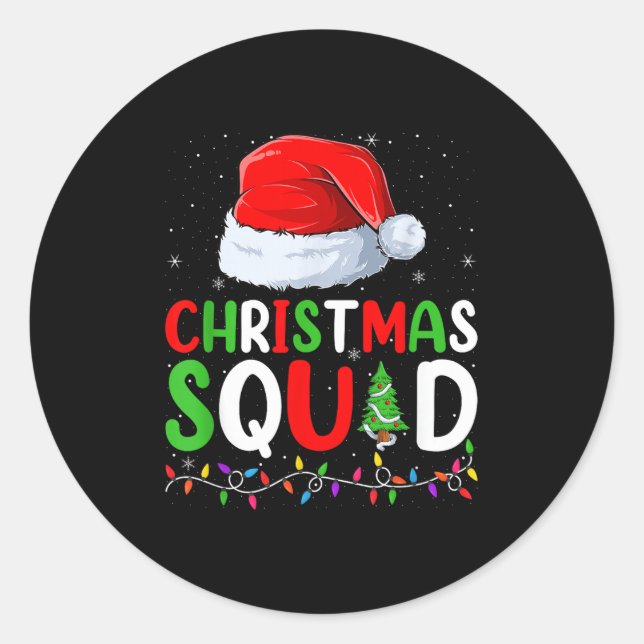 Weihnachts-Squad Matching Family Group Funny Xmas  Runder Aufkleber (Vorderseite)