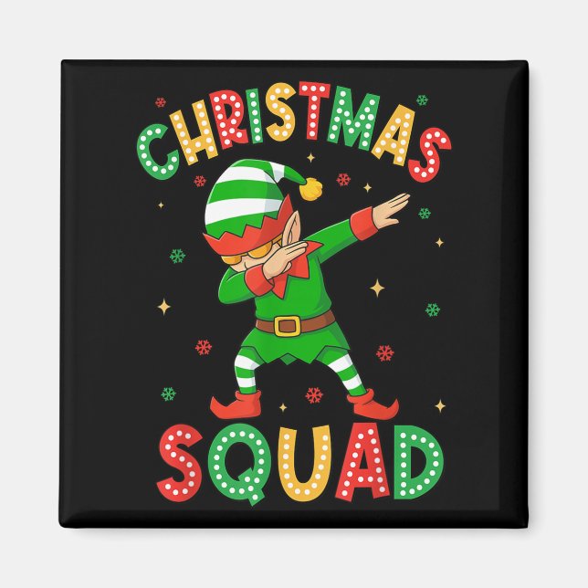 Weihnachts-Squad Santa Elf Familie Matching Magnet (Vorne)