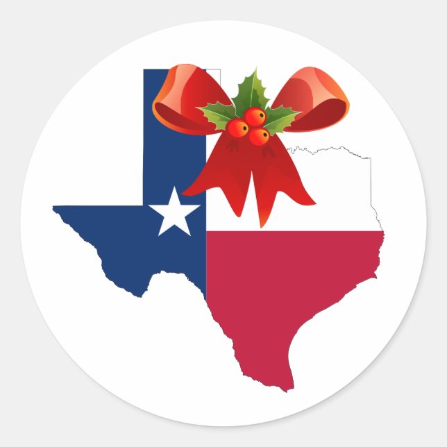 Weihnachts-Staat Texas Flag Siegel Stickers (Vorderseite)