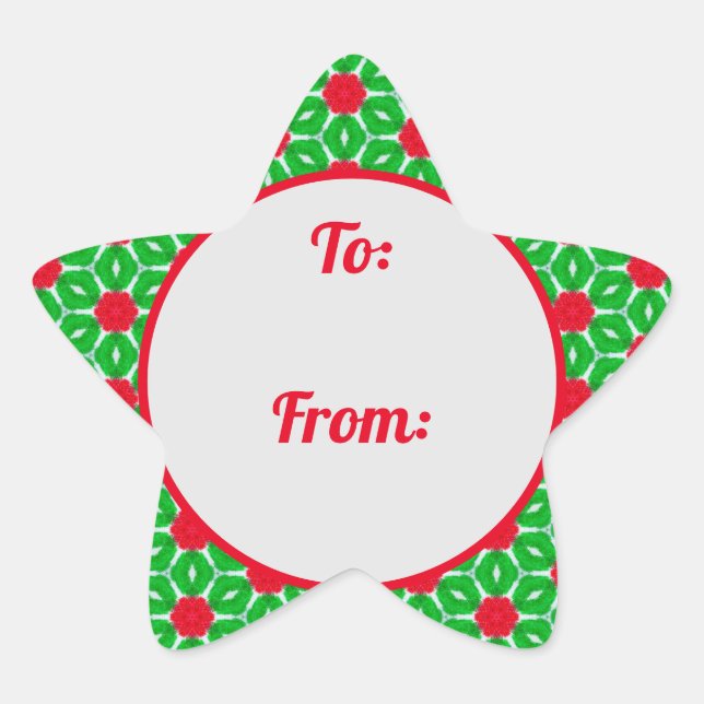 Weihnachts-Star-Border-Geschenksticker Stern-Aufkleber (Vorderseite)