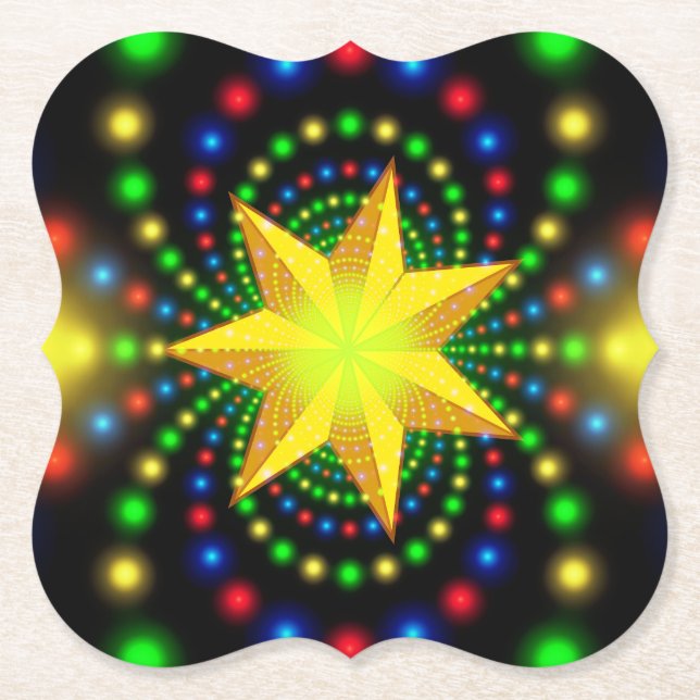 Weihnachts-Star-Fraktal Design-29440 Untersetzer (Vorderseite)