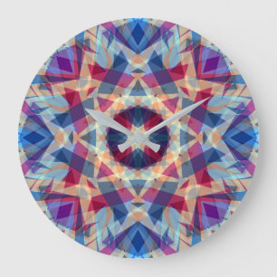 Weihnachts-Star Jolly Blue Fun Lila-hell-gelb Große Wanduhr