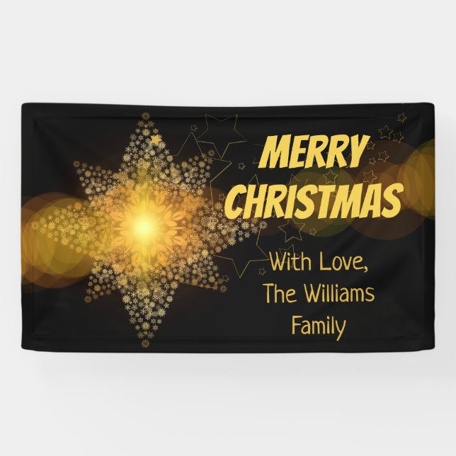 Weihnachts-Star-Lichter Elegant Banner (Horizontal)