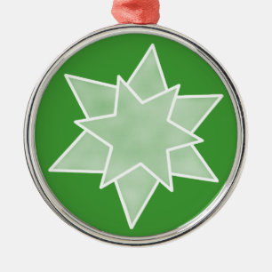 Weihnachts-Star-Premium-Ornament, Grün Silbernes Ornament
