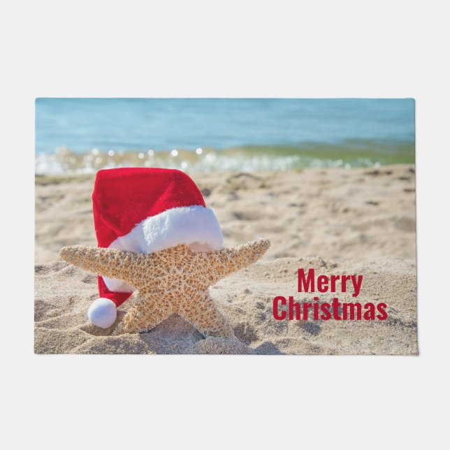 Weihnachts-Starfish in Beach Sand Fußmatte (Vorderseite)