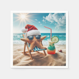 Weihnachts-Starfish mit Cocktail Serviette