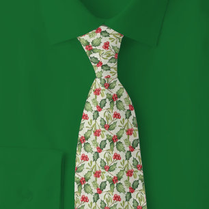 Weihnachts-Stechpalme & Mistelzweig Krawatte
