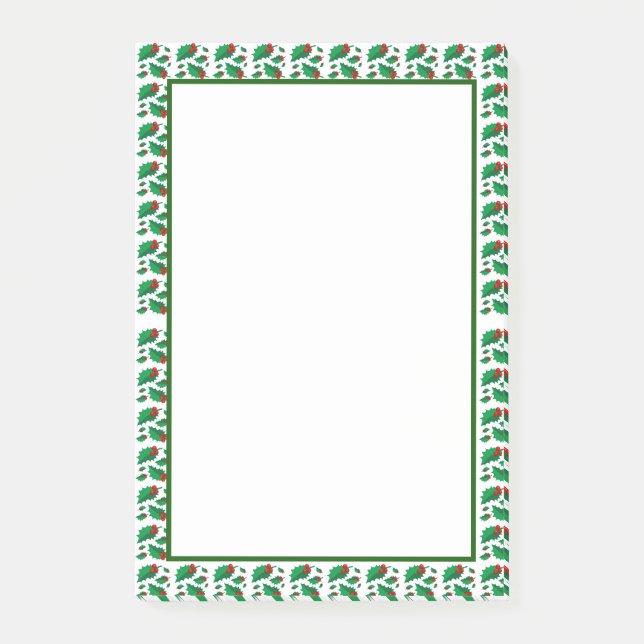 Weihnachts-Stechpalme Post-it Klebezettel (Vorderseite)
