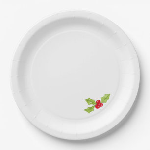 Weihnachts-Stechpalmen-Festtags-Spaß Pappteller