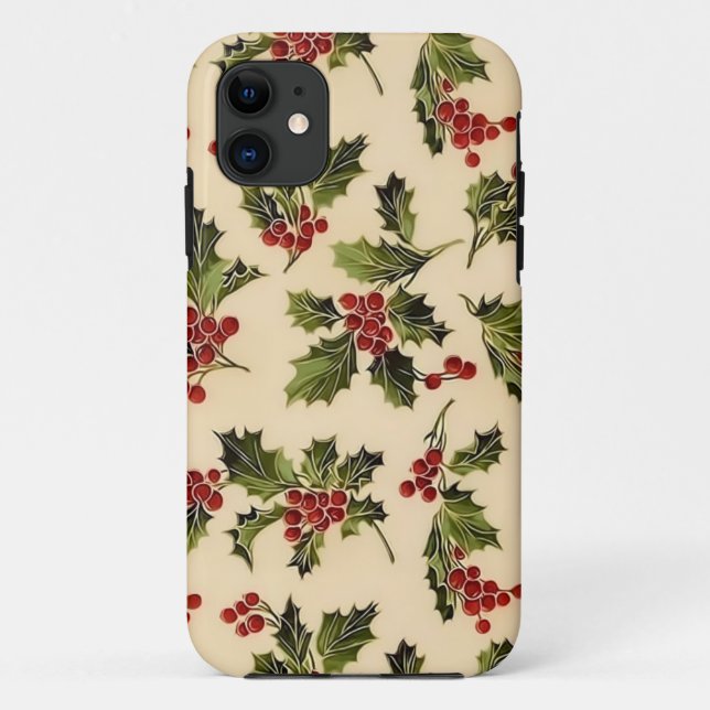 Weihnachts-Stechpalmen-iPhone-Hülle Case-Mate iPhone Hülle (Rückseite)