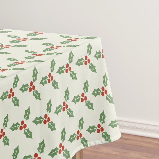Weihnachts-Stechpalmen-Muster Grüne Stechpalme Rot Tischdecke (Beispiel)