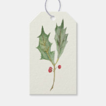 Weihnachts-Stechpalmen-Zweig Rustikales Botanische
