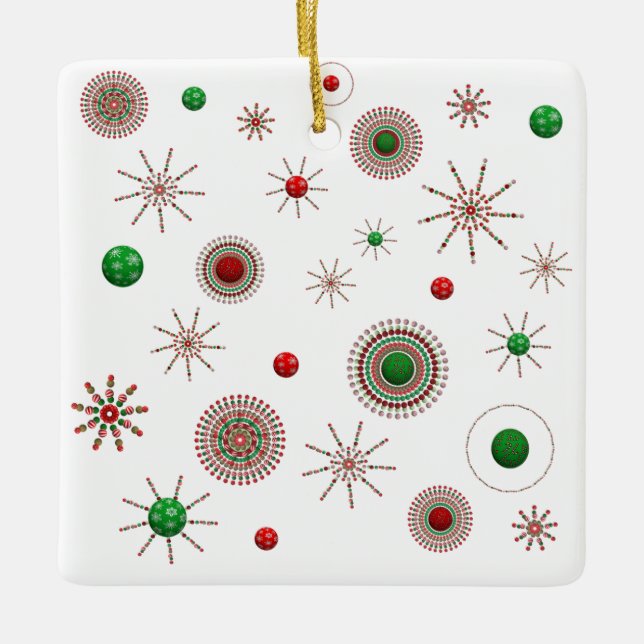 Weihnachts-Sternexplosion Keramikornament (Vorderseite)