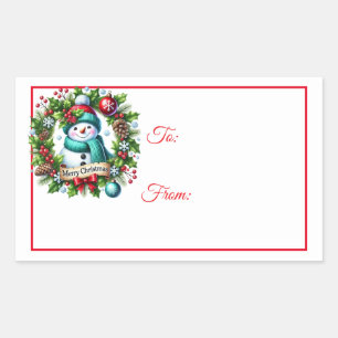 Weihnachts-Sticker-Geschenkanhänger Rechteckiger Aufkleber