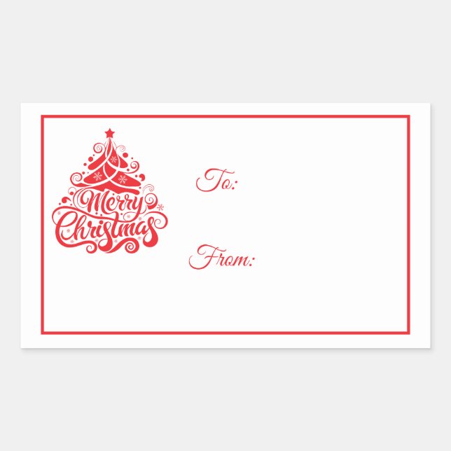 Weihnachts-Sticker-Geschenkanhänger Rechteckiger Aufkleber (Vorderseite)