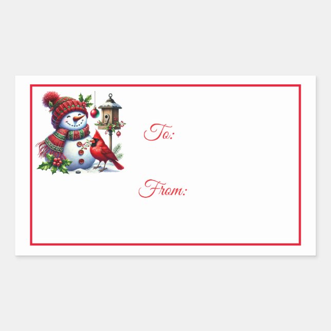 Weihnachts-Sticker-Geschenkanhänger Rechteckiger Aufkleber (Vorderseite)