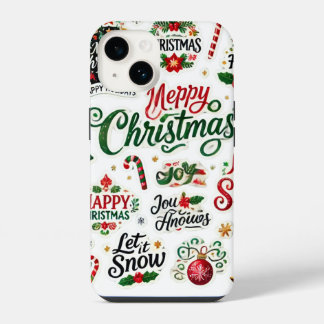 Weihnachts-Sticker-Sammlung – Whimsical H iPhone 14 Hülle