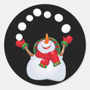 Weihnachts-Stickers-Snowman Runder Aufkleber