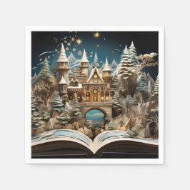 Weihnachts-Storybook Burg Pop-Up Papier Napkin Serviette