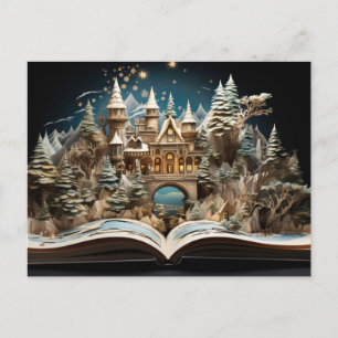 Weihnachts-Storybook Burg Pop-Up Wunderland Feiertagspostkarte