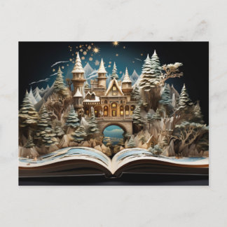 Weihnachts-Storybook Burg Pop-Up Wunderland Feiertagspostkarte