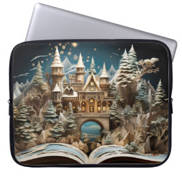 Weihnachts-Storybook Burg Pop-Up Wunderland Laptopschutzhülle
