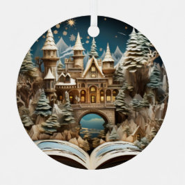 Weihnachts-Storybook Burg Pop-Up Wunderland Ornament Aus Metall