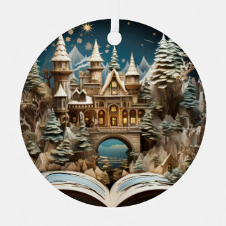 Weihnachts-Storybook Burg Pop-Up Wunderland Ornament Aus Metall