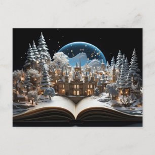 Weihnachts-Storybook Snow-Globe Village Feiertagspostkarte