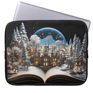 Weihnachts-Storybook Snow-Globe Village Laptopschutzhülle