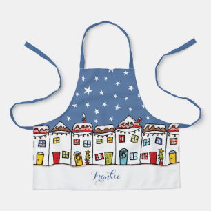 Weihnachts-Street-Snow-Szene Schürze